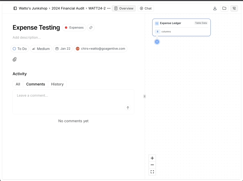 Add table data for your AI workflow