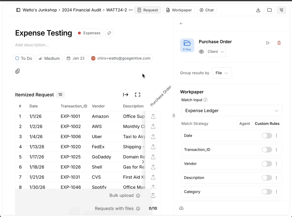 Configure document matching