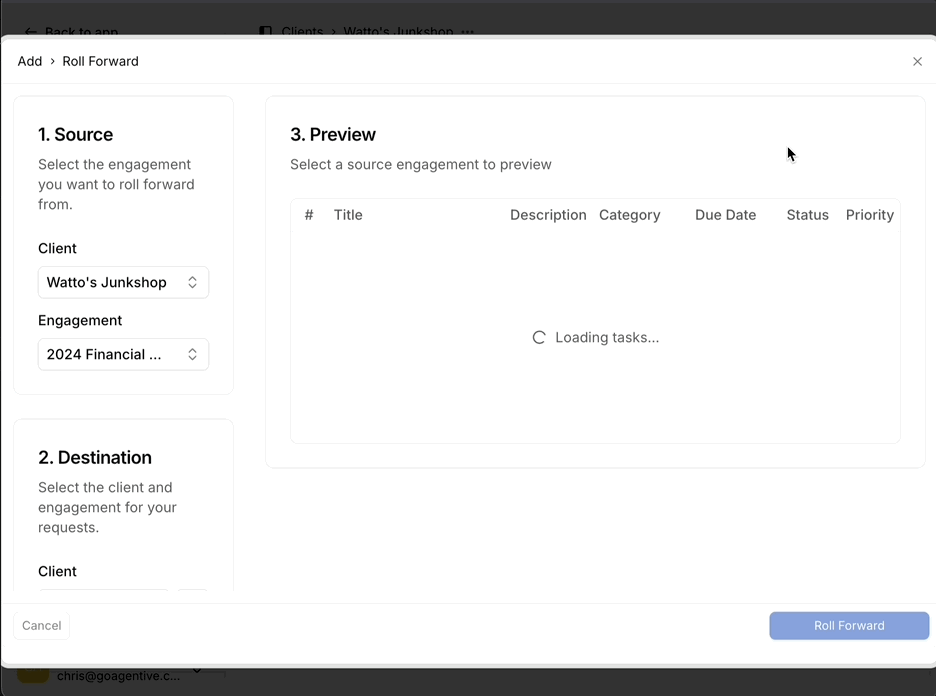 Rollforward Configuration