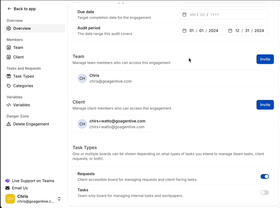 Remove from engagement
