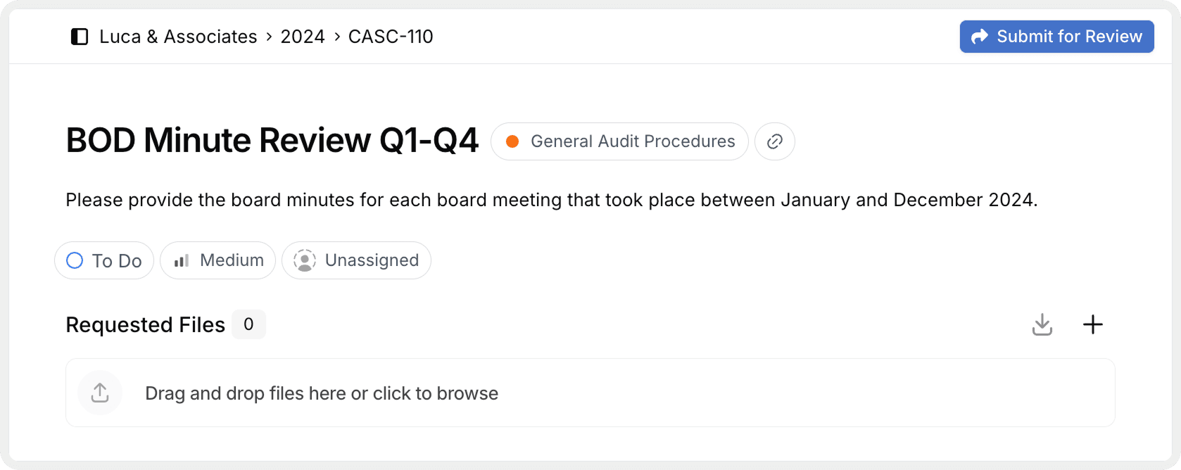 Simple request upload interface
